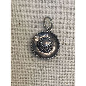 .925 Sombrero Hat Sterling Silver Jewelry Charm #headpiece #hat